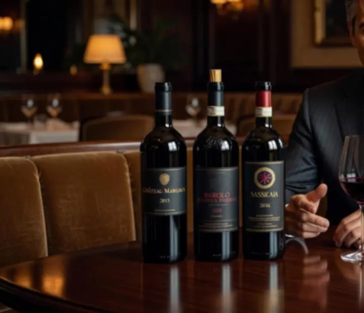 Sommelier prezentujący selekcję win premium w eleganckiej restauracji