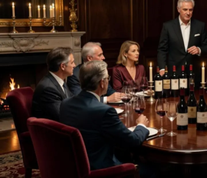 Elegancka sala degustacyjna z winem serwowanym przy świecach